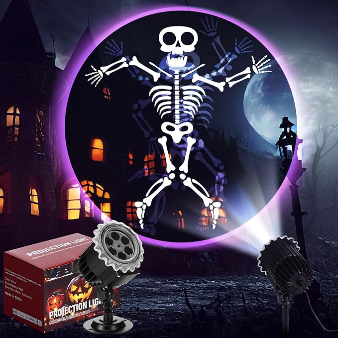 Halloween Projector Light with 1 Film Slides Holiday LED Projector Lights Outdoor Reflectors