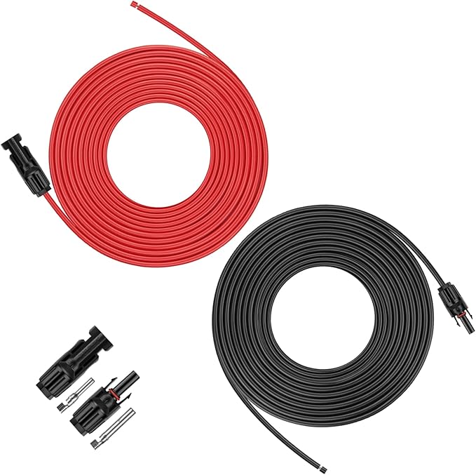 iGreely 50 Feet 10AWG Solar Extension Cable with Female and Male Connector Solar Panel Adapter