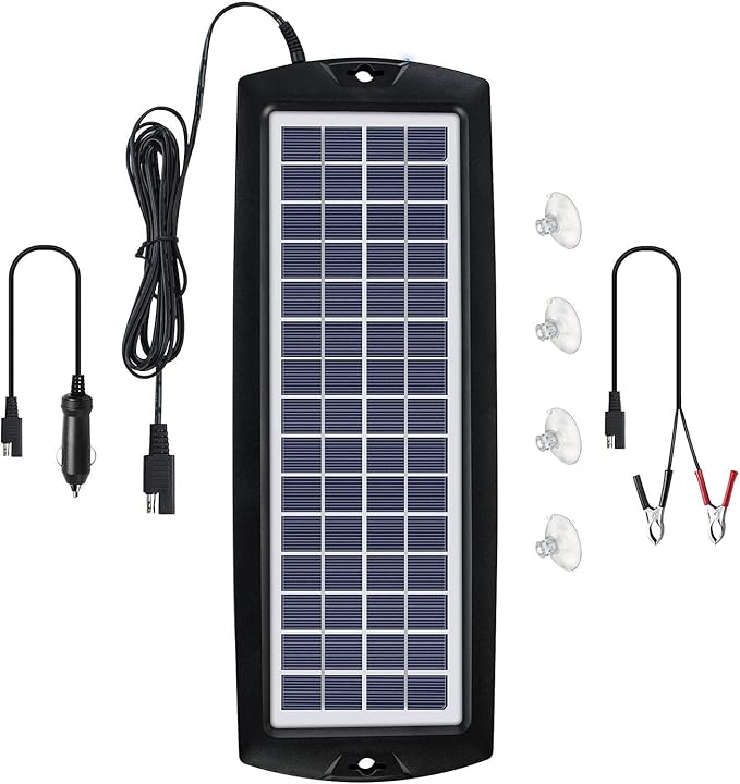 Sunway Solar Car Battery Trickle Charger & Maintainer 12V Solar Panel Power Kit Portable Backup for