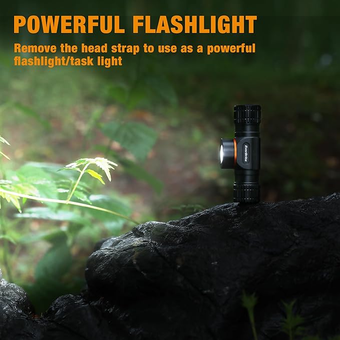 EverBrite Rechargeable Headlamp, 1000 Lumen LED Rechargeable Headlight with 5 Light Modes, Magnetic