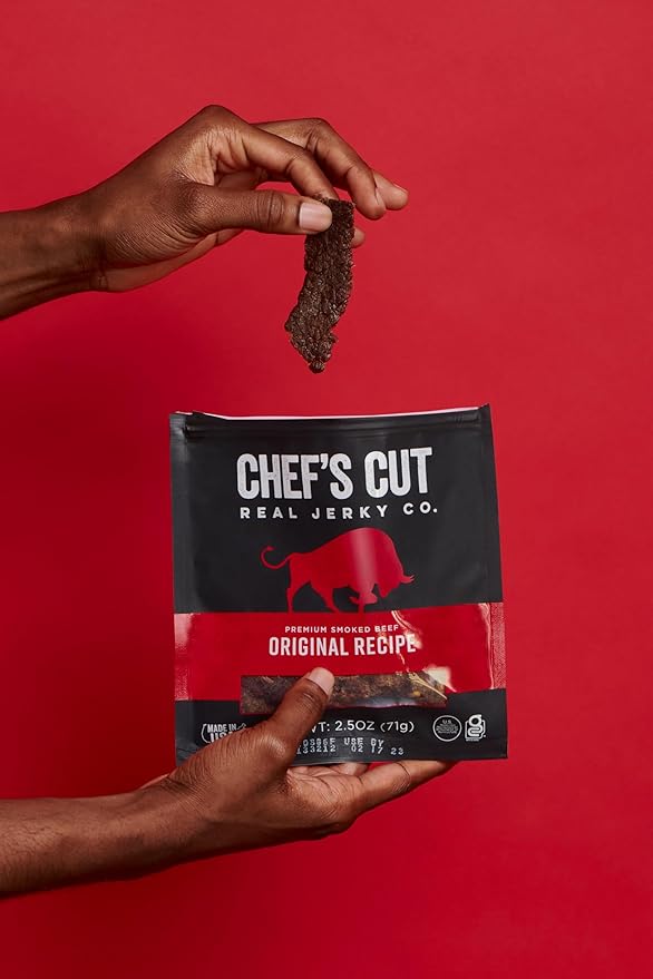 Chef's Cut Beef Jerky, Original, High Protein Meat Snack, 10g of Protein and 90 Calories, Gluten