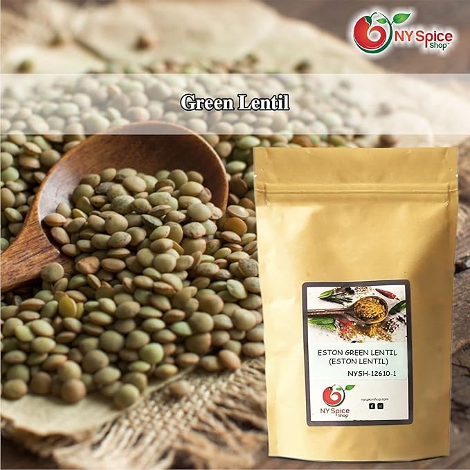 NY SPICE SHOP Eston Green Lentils ??1.5 lbs. (Pound) Green Lentils ??Dry Du Puy Style Lentils &