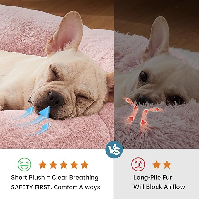 OhGeni 31 inches Calming Donut Orthopedic Dog & Cat Bed for Medium Pets, Warming Comfort Fluffy