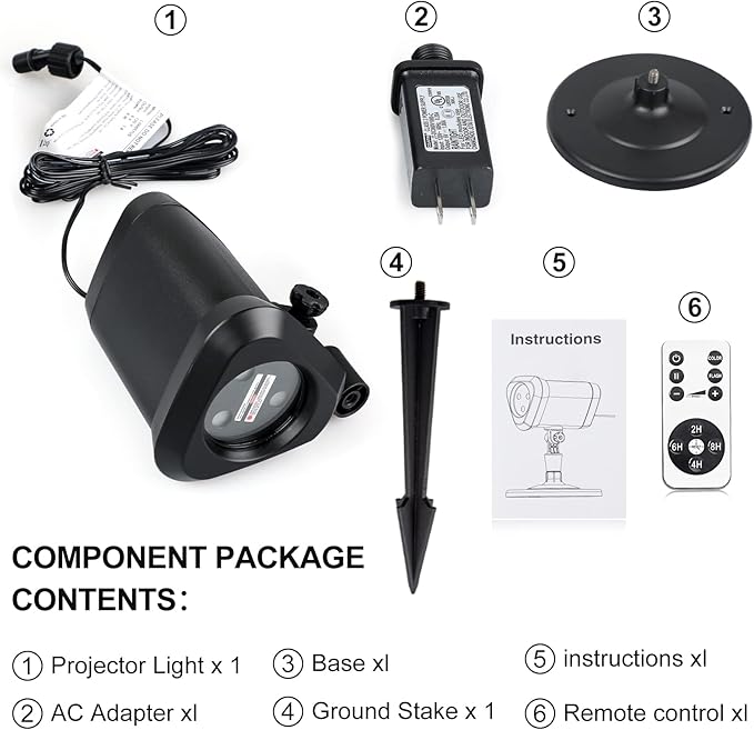 RGB Laser Christmas Lights - Indoor/Outdoor, 3 Colors, Multiple Patterns, Waterproof with Remote