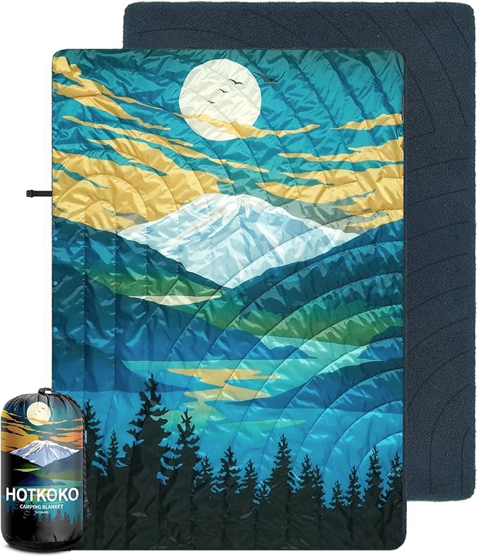 Waterproof Stadium Blanket, Fleece Camping Blanket Wearable Soft Warm Camp Blanket for Outdoor