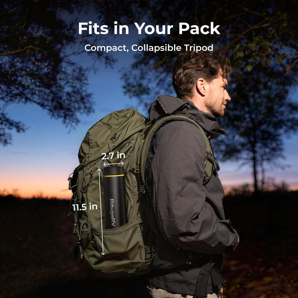 BougeRV Camping Lantern - 15600mAh, Rechargeable, Black - product view 7