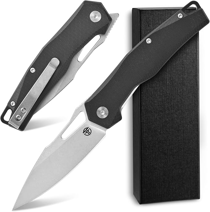 FF21 Folding Pocket Knife,VG10 Steel Blade G10 Handle Full Tang Knife for Outdoor Activities