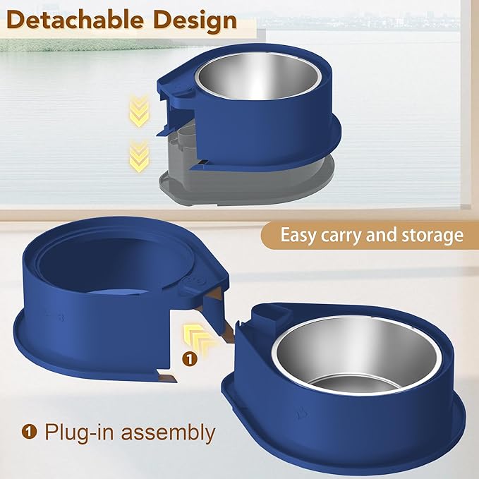Stainless Steel Dog Bowl Set, 304 Metal Dual Food & Water Bowls for Dogs & Cats, Large Capacity Pet