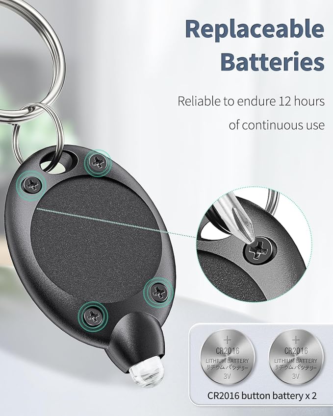 Uniclife 10 Pack LED Keychain Flashlight Mini LED Keychain Light 12 Lumen Portable Ultra Bright