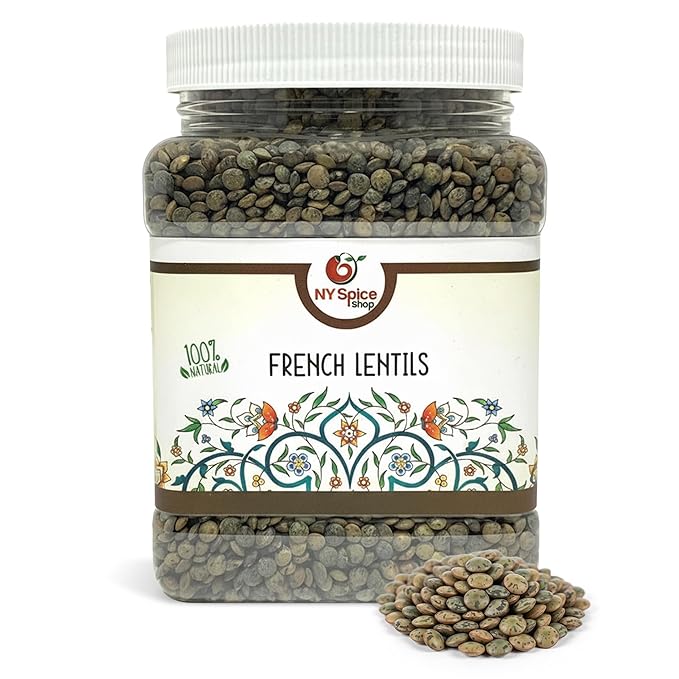 NY SPICE SHOP French Lentils ??1.5 Pounds French Green Lentils ??Dry Lentil Beans - Protein & Fiber