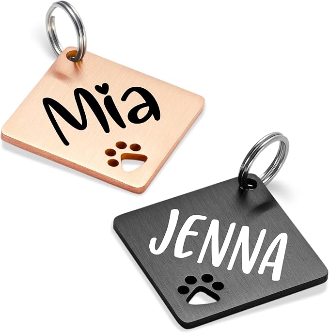 Ultra Joys Dog Tags Personalized for Pets - Hollow Paw Custom Pet ID Tag - Engraved Dog Tag for