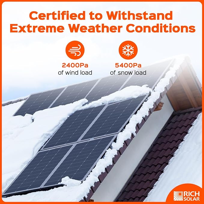 RICH SOLAR 100 Watt 12 Volt 9BB Cell Monocrystalline Solar Panel High Efficiency Solar Module