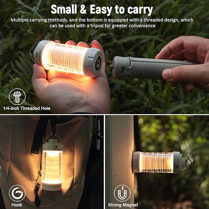 Wurkkos CL01 Camping Lantern Rechargeable, 550LM Waterproof Tent Light with Magnet Base, Up to 300H