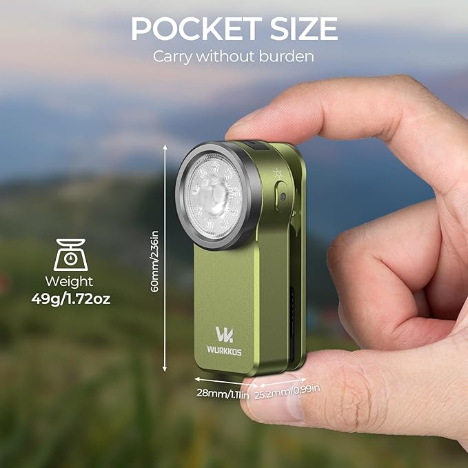 Wurkkos HD03 Rechargeable Flashlights EDC Clip-on Light, Bright 680 Lumens Pocket Flashlight