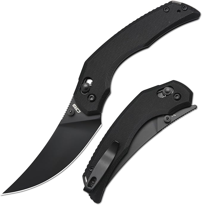CJRB Nanner Pocket Knife, 3.23'' AR-RPM9 Steel Blade with G10 Handle, Sharp EDC Knife with Crossbar