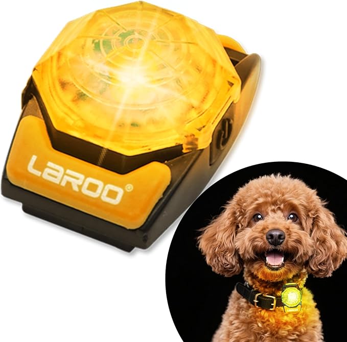 LaRoo Dog Lights for Night Walking,USB-C Rechargeable Safety Lights，Only 13g for Small Dogs, 3