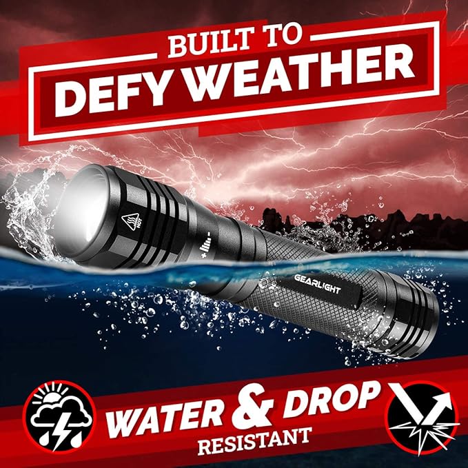 GearLight S2500 LED Flashlight - Extremely Bright, Powerful Tactical Flashlights with High Lumens