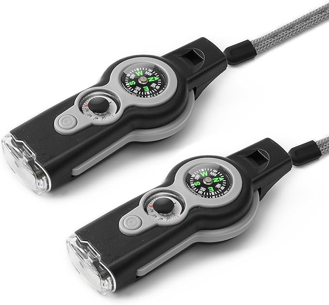 Emergency Survival Function Whistle, Outdoor Multifunctional Tool Safety Whistle with Lanyard