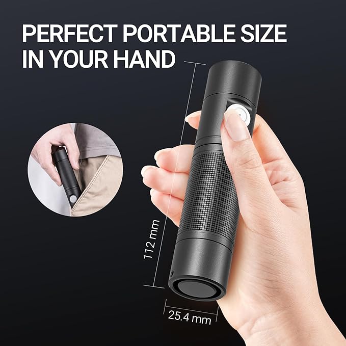 NEXTORCH LED Flashlight 1400 Lumens, Powerful Emergency Rechargeable Mini Compact Bright Flashlight