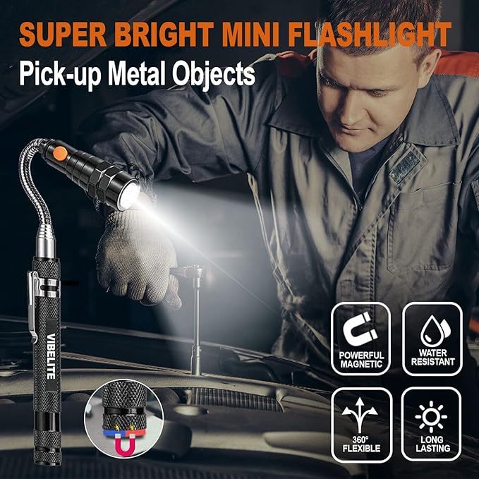 VIBELITE Gifts for Dad, Magnetic Pickup Tool and 6 in 1 Multitool Pen with Touch Screen Stylus