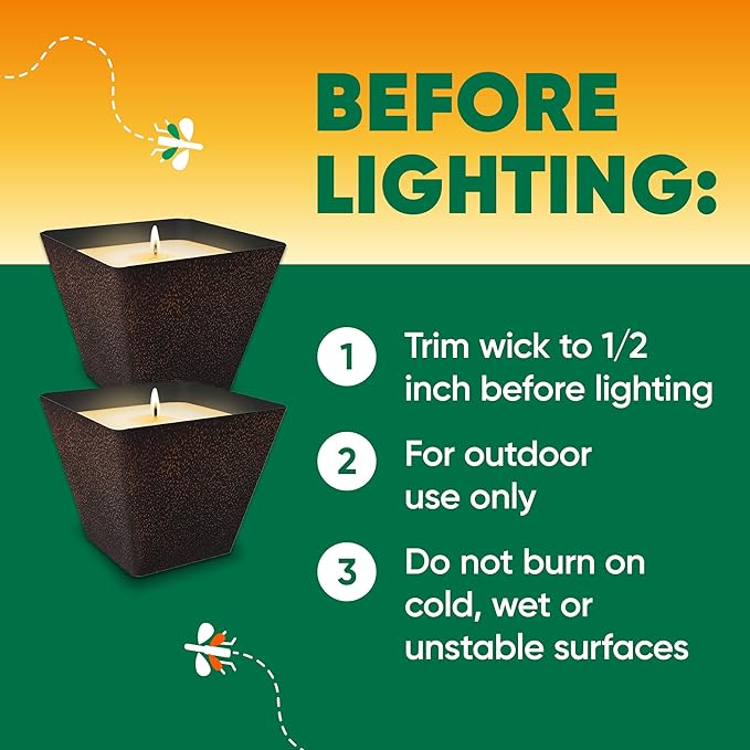 OFF! Backyard Citronella Scented Candle, Ambiance Enhancing Centerpiece, Burns for up to 25 Hours