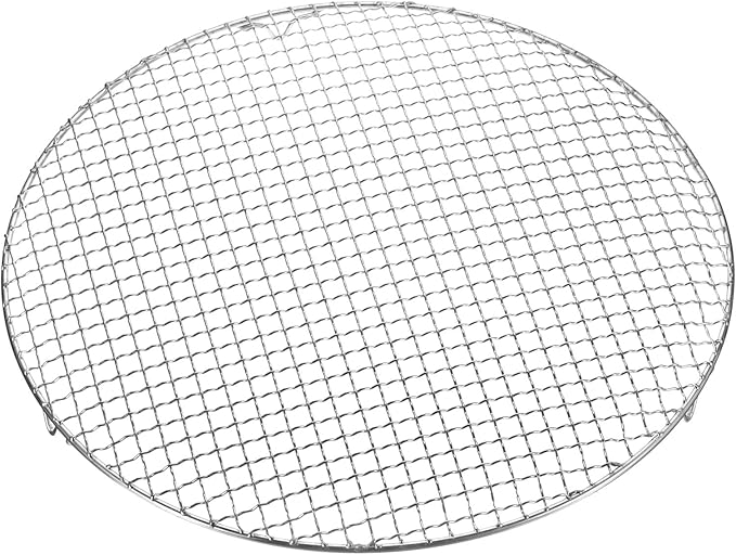 HARFINGTON Round Cooking Rack 16-inch 201 Stainless Steel Cross Wire Barbecue Grill Net with 20mm