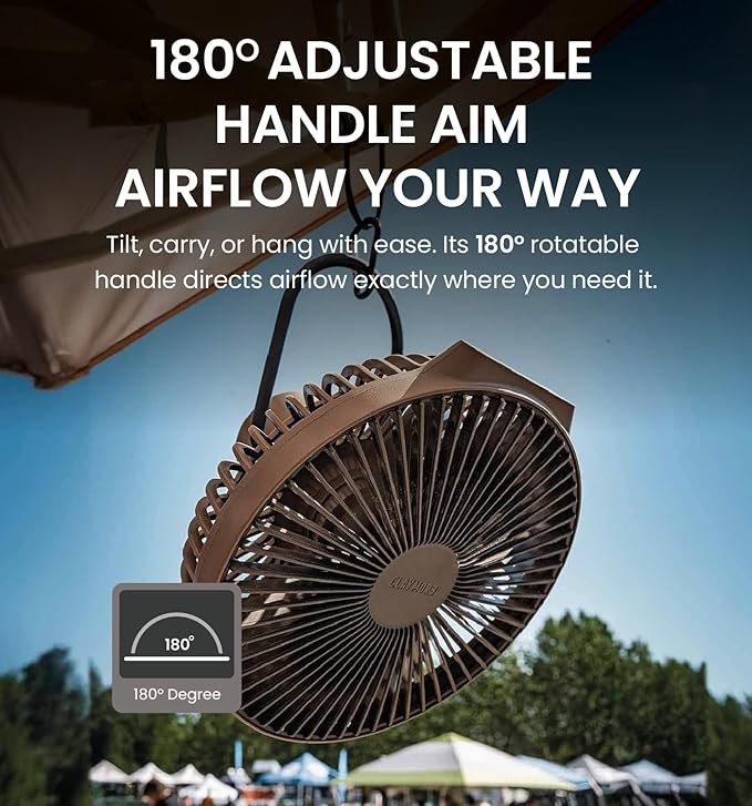 Claymore V1040 Black Rechargeable Portable Fan ??10,400mAh Power Bank Function Remote Control
