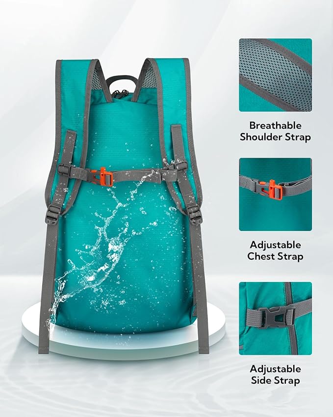WATERFLY Hiking Foldable Daypack Backpack: 25/35L Ultra Lightweight Packable Waterproof Outdoor