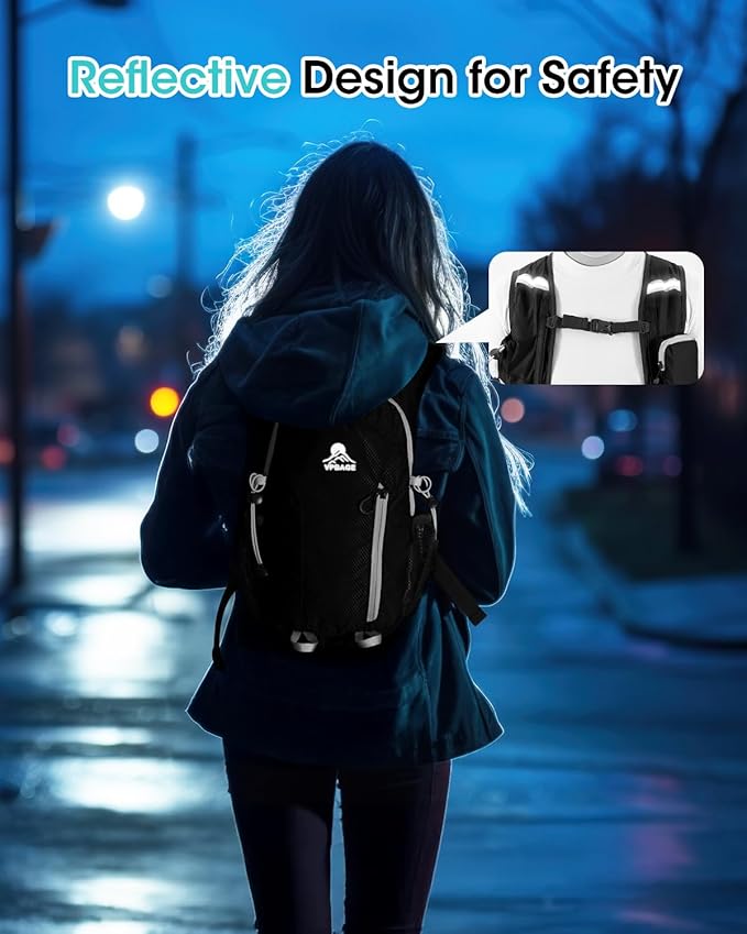 Small Hiking Backpack with Front Phone Holder, Packable Back pack with Chest and Waist Strap