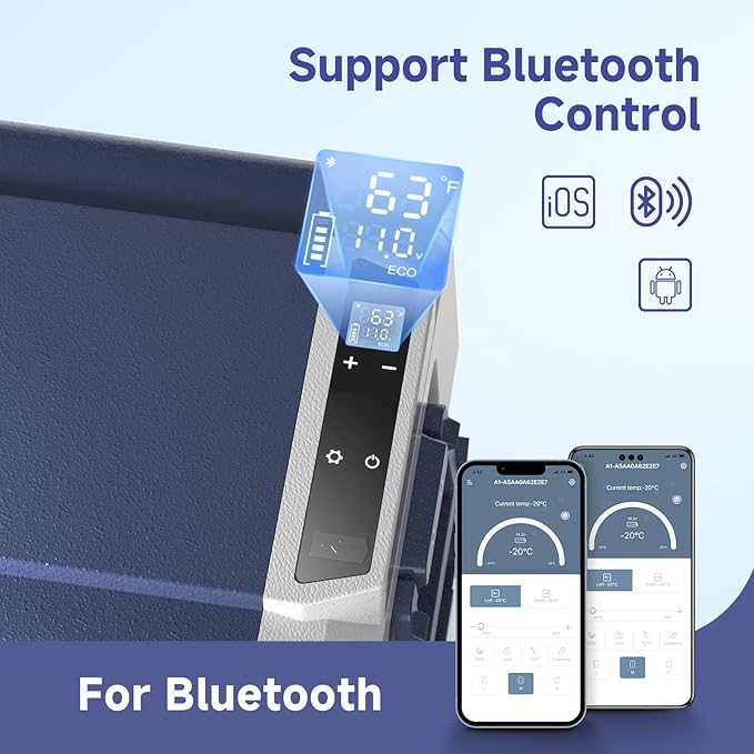 BODEGACOOLER 12 Volt Car Refrigerator,38 Quart Portable Truck Freezer,Electric Cooler Bluetooth