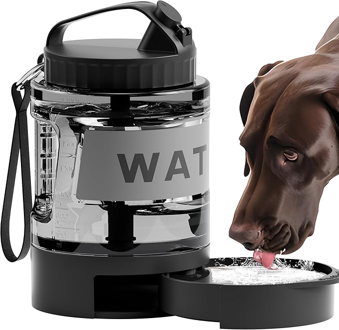 77oz Portable Dog Water Bottle, Camping Essentials, Large Travel Bottle with Pull-Out Drinking