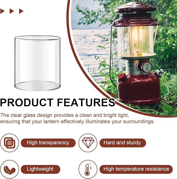 Glass Globe for Dual Fuel Lanterns Replacement - Compatible with Coleman Model 288 Series Propane