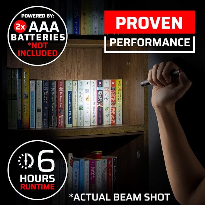GearLight S100 LED Pocket Pen Light- 2 Small, Compact Flashlights with Clip for Tight Spaces