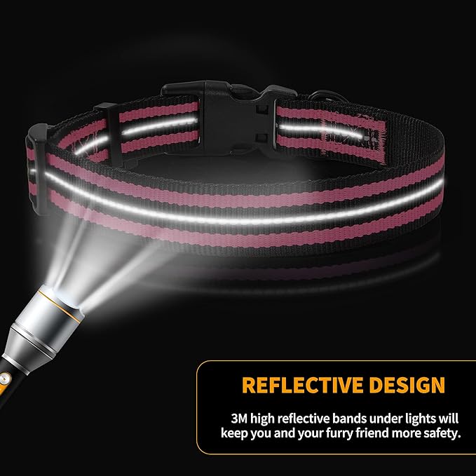 Mile High Life Reflective Dog Collar | Nylon Pet Collars wiith Buckle | Light Weight Puppy Collars