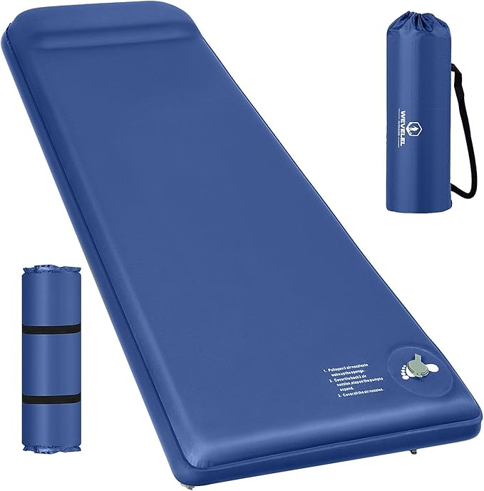 Memory Sleeping Pad, 3.1" Ultra-Thick Foam Sleeping Mats for Camping, Easy Inflate&Deflate,9.5