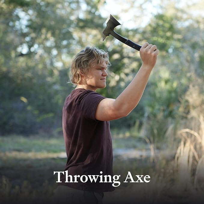 KOVA Black Thorn Hatchet - Stainless Steel, 14" Overall Length, 6.8" Blade, G10 Handle