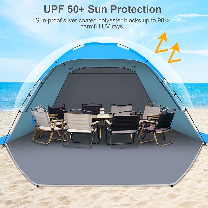 Gorich Beach Tent Sun Shelter for 3/4-5/6-7/8-10 Person with UPF 50ï¼?UV Protection, Lightweight &