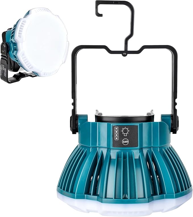 LED Camping Lantern Light Compatible with Makita 18V Battery, 2400LM 3 Adjustable Brightness