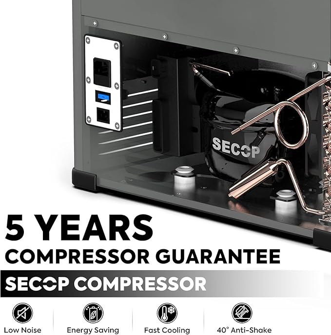 ICECO VL60 Dual Zone Portable Refrigerator with SECOP Compressor, 60 Liters Platinum Compact