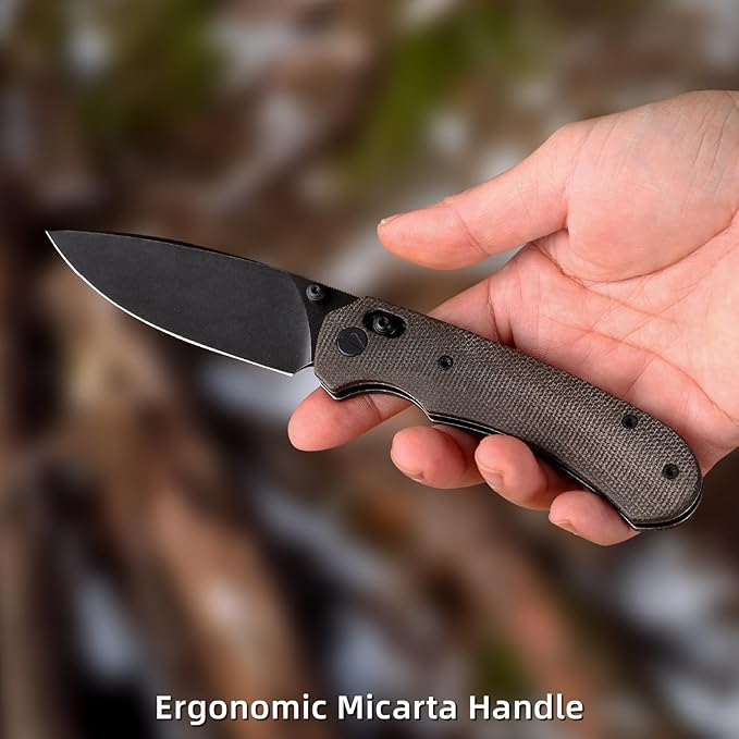 Folding Knife,Pocket Knife,3.31??154CM Blade,Erogonomic Canvas Micarta Handle,Survival Camping