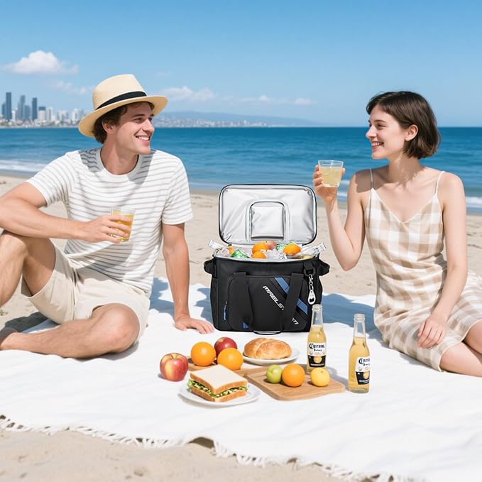 Maelstrom Cooler Bag, 30 Cans Beach Cooler, Large Leakproof Insulated Soft Cooler with Bottle