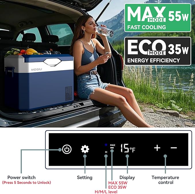 Car Refrigerator Portable 12V Fridge 32 Quart 12 Volt Freezer Compressor Cooler 12V/24V DC 110～240