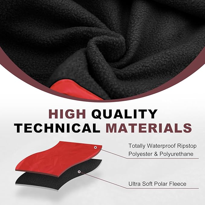 Fleece Waterproof Outdoor Blanket - Windproof Stadium Blanket for Camping, Picnics, and Sports Stay