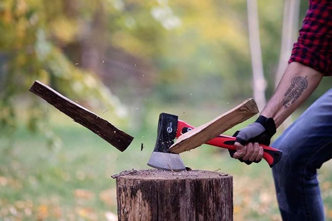 INTERTOOL Hatchet for Chopping Wood and kindling - Small Hand Axe for Camping Firewood - 15”