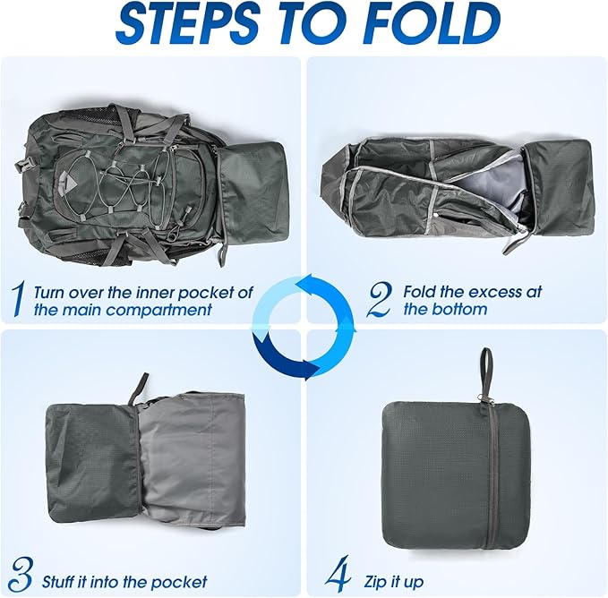 IGOLUMON Hiking Backpack 40L Packable Lightweight Camping Backpack Men Women Waterproof Hiking