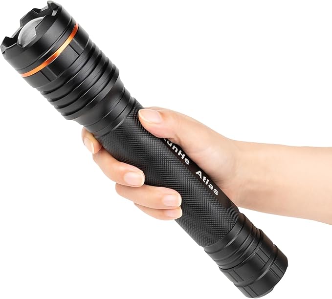 KunHe Heavy Duty 3D Cell LED Flashlights Large Aluminum Zoomable High Lumens-1200 LM Battery
