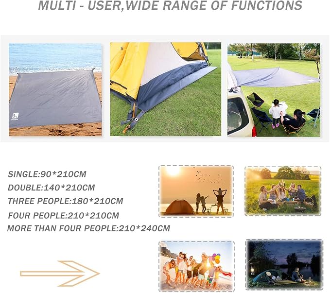Hikeman Tent Footprint - Waterproof Camping Tarp, Heavy Duty Tent Floor Saver, Ultralight Ground