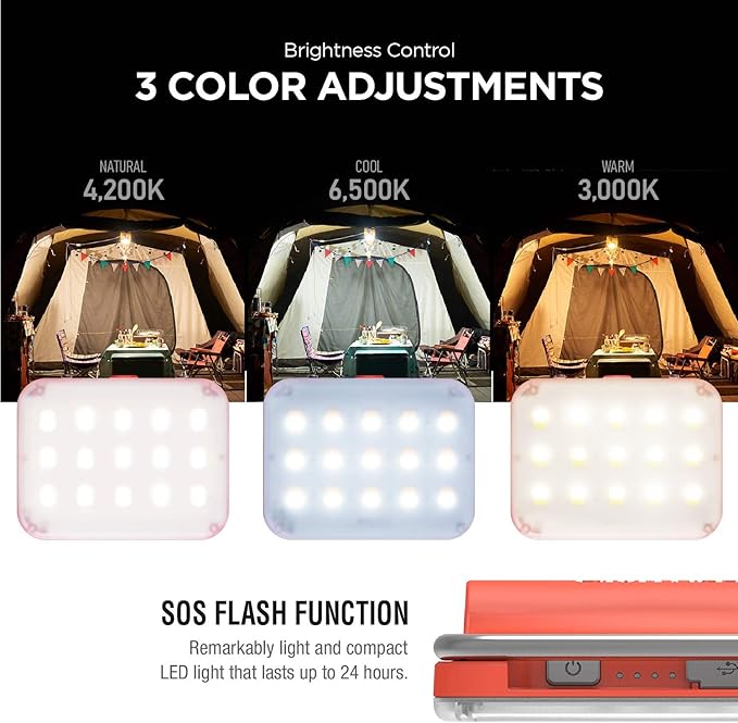 CLAYMORE Ultra Mini (Black) - Outdoor Rechargeable LED Light for Camping, Tent, Backpacking