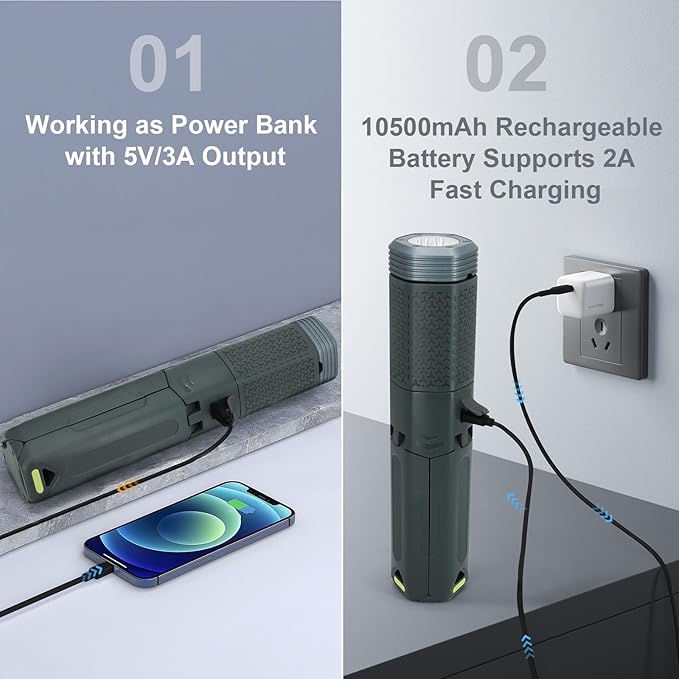 Telescopic Camping Lights,Portable Camping Lantern with Storage Bag,10500mAh Rechargeable Outdoor