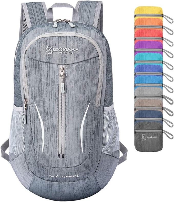 ZOMAKE 25L Ultra Lightweight Packable Backpack, Foldable Hiking Backpacks Water Resistant Small